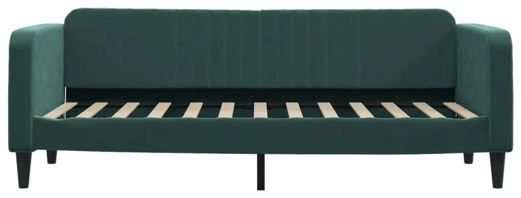 sötétzöld bársony kanapéágy 80 x 200 cm