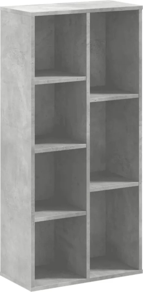vidaXL betonszürke szerelt fa könyvespolc 50x25x105 cm