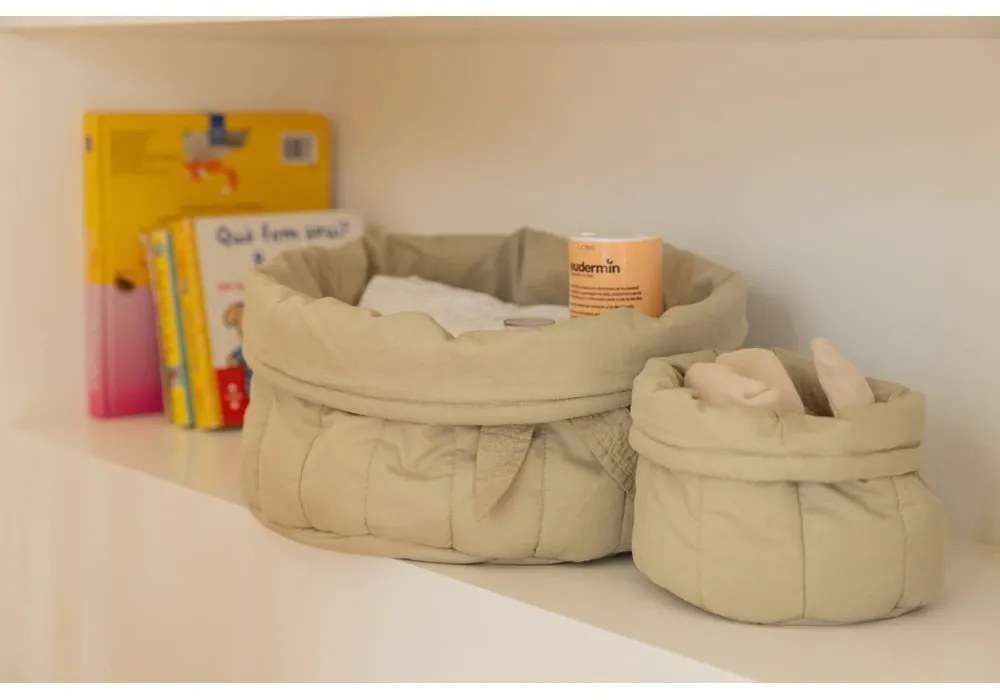 Világoszöld textil gyerek tárolódoboz szett 2 db-os ø 30x20 cm Bambie Olive – Lorena Canals