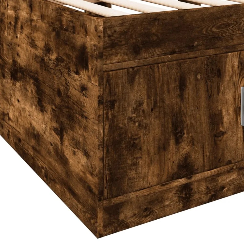füstös tölgy kanapéágy fiókkal matrac nélkül 75x190 cm