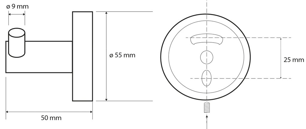 Sapho, X-ROUND BLACK dupla horog, fekete, XR202B
