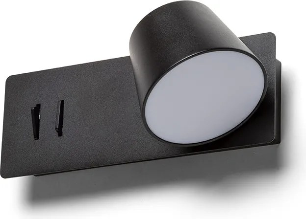 RENDL AMADEUS nástěnná s podsvícením černá 230V LED 4+6W 3000K