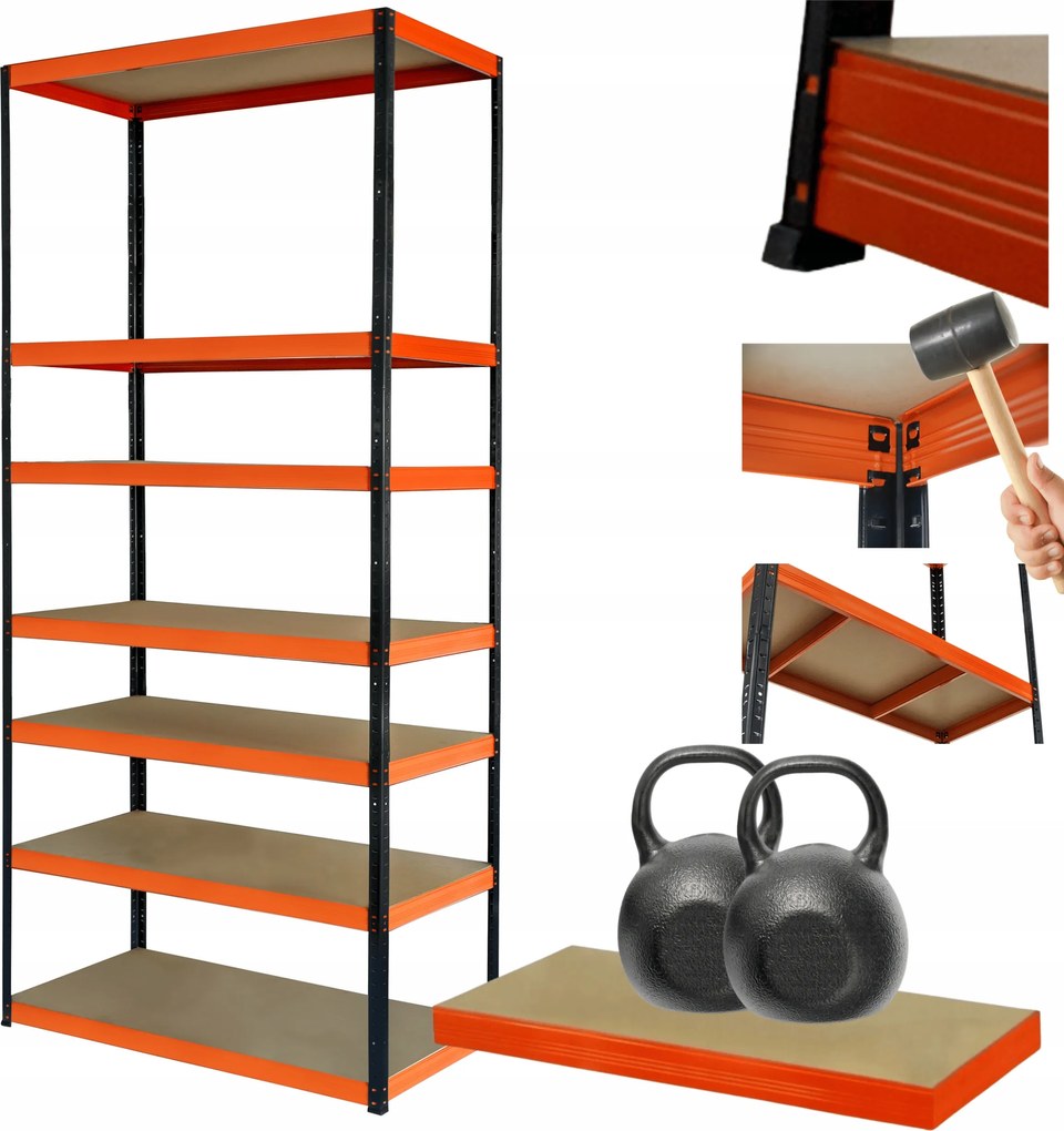 Tárolószekrény fém állvány Helios 270x110x40cm 7Px275kg Magas