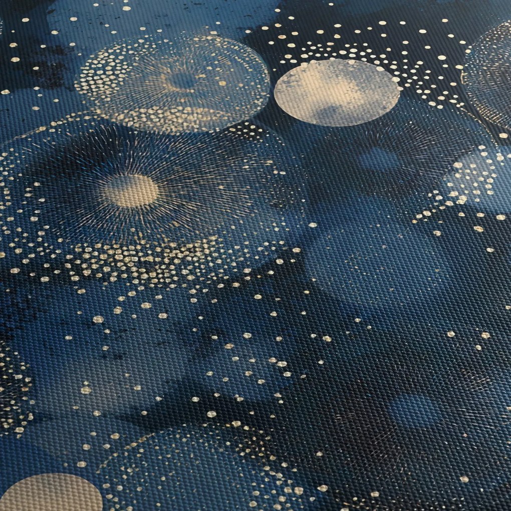 Kép - Kék-arany gyűrűk (120x50 cm)