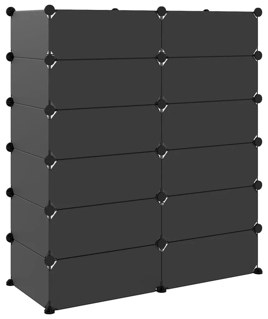 fekete polipropilén cipőtartó 94,5x36,5x106 cm