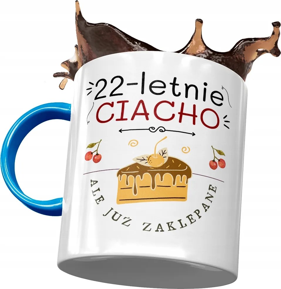 Kék Bögre Születésnapra 22 22. 22. Nyomtatott Fotóval