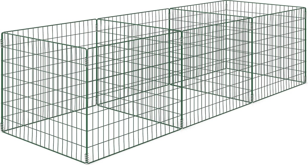 Outsunny Komposztáló 1680 Liter, 270 x 90 x 70 cm 3-állású Gyors Komposztáló Acélból, Időjárásálló Thermokomposztáló Nyitott Rácsos Dizájnnal, Kerti K