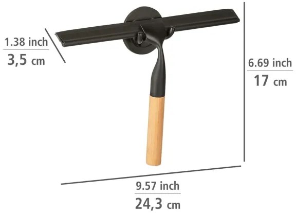 WENKO 24834100 - Bambusz lehúzó 24,5x17 cm rozsdamentes acél/fekete/barna