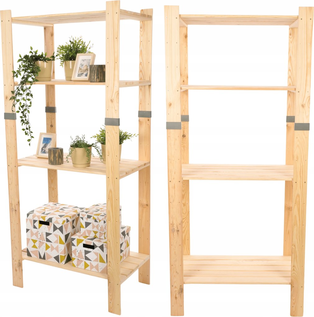 Könyvespolc játékpolc fa könyvespolc kamra 179cm Fenyő