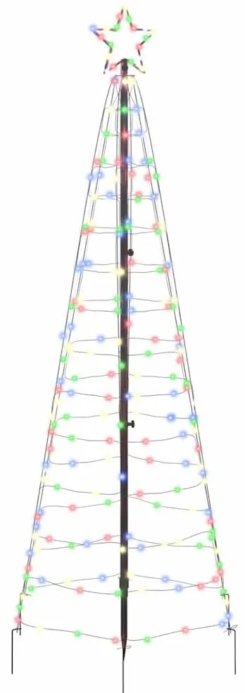 LED Karácsonyfák talajráccsal 390 LED-del Sokszínű 250 cm Vas