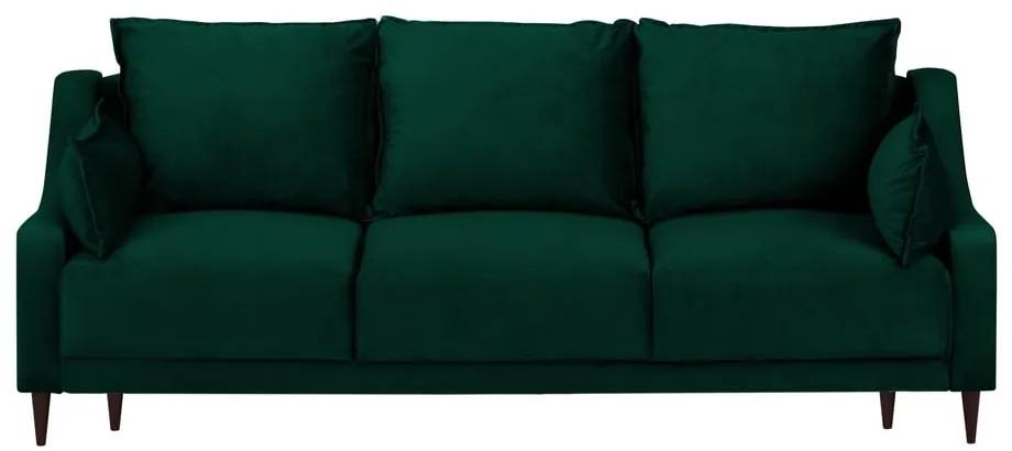 Freesia zöld háromszemélyes kinyitható kanapé ágyneműtartóval - Mazzini Sofas