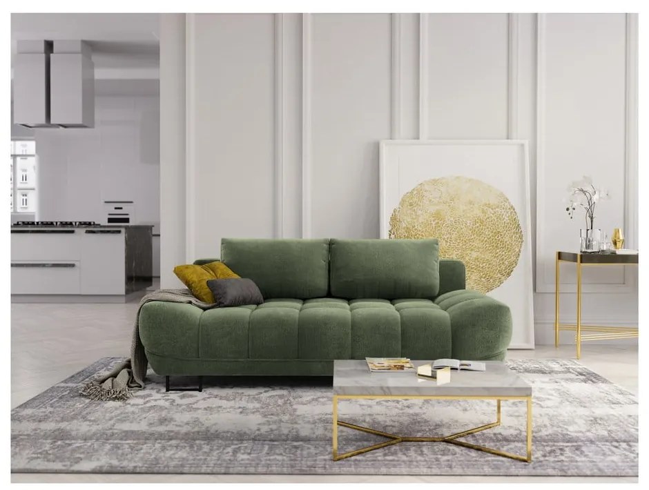 Cumulus zöld háromszemélyes kinyitható kanapé - Windsor &amp; Co Sofas