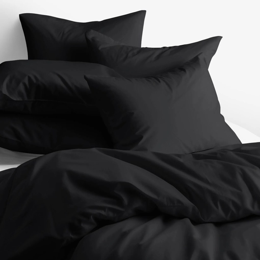 Goldea pamut ágyneműhuzat garnitúra - fekete 140 x 200 és 70 x 90 cm