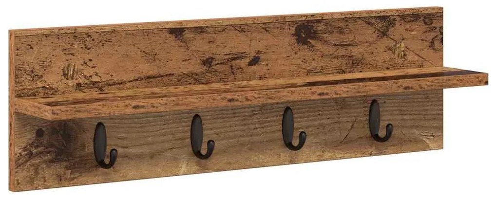Fali Kabáthorog polcokkal Régi fa 60 x 10.5 x 18 cm Faanyag