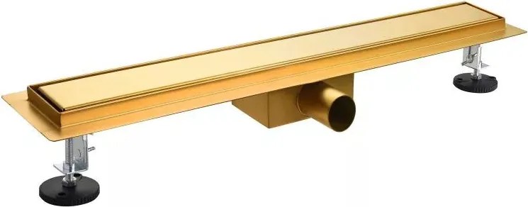 AREZZO design 2in1 800 mm-es rozsdamentes acél folyóka, szálcsiszolt arany