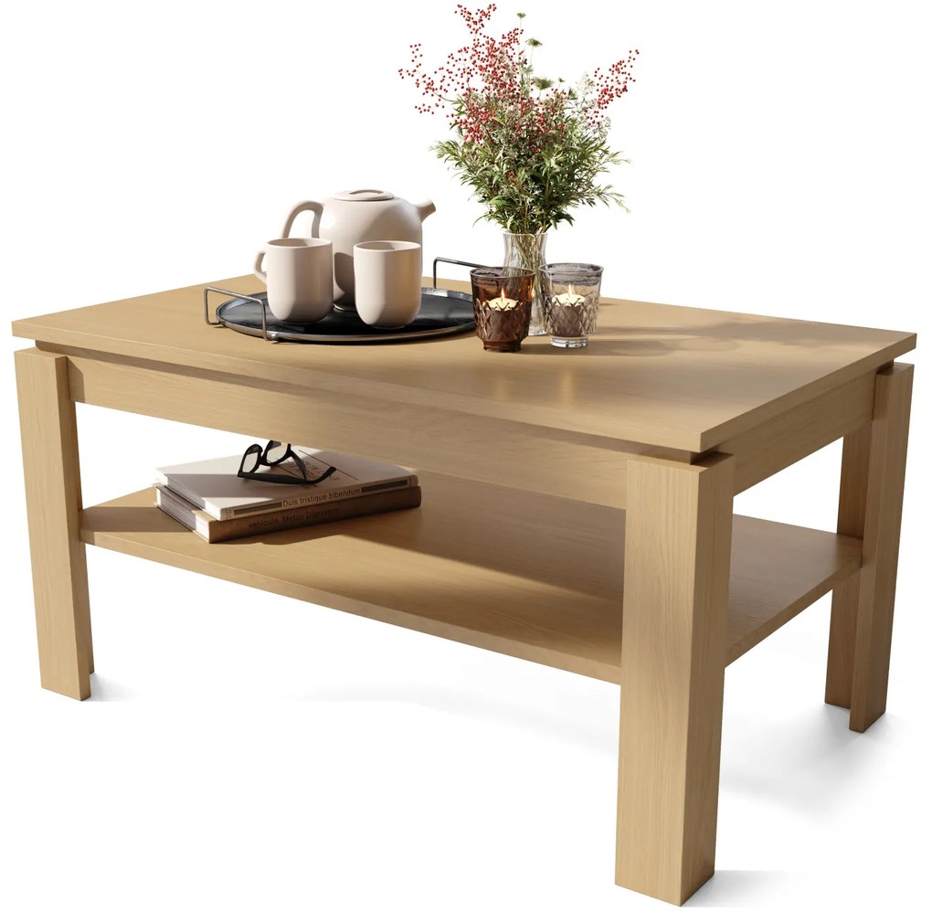 Mazzoni ASTI-R Oasis Tölgy - MODERN DOHÁNYZÓASZTAL BŐVÍTHETŐ ASZTALLAPPAL
