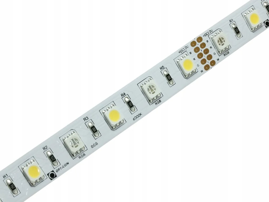 Led Szalag 12V DC Rgbw Fehér Hideg 6000K 14,4W/m 300 Smd 5050 IP20 12mm