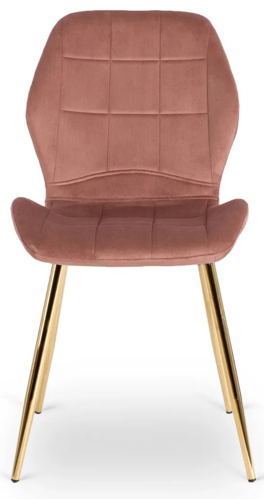 Elegáns Bársony Étkezőszék Rózsaszín/Arany Színben. IRYS