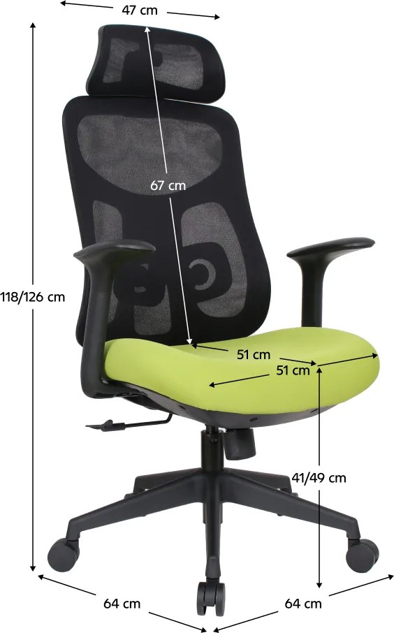 Irodai szék, zöld/fekete, teherbírás 150 kg, SULIVAN