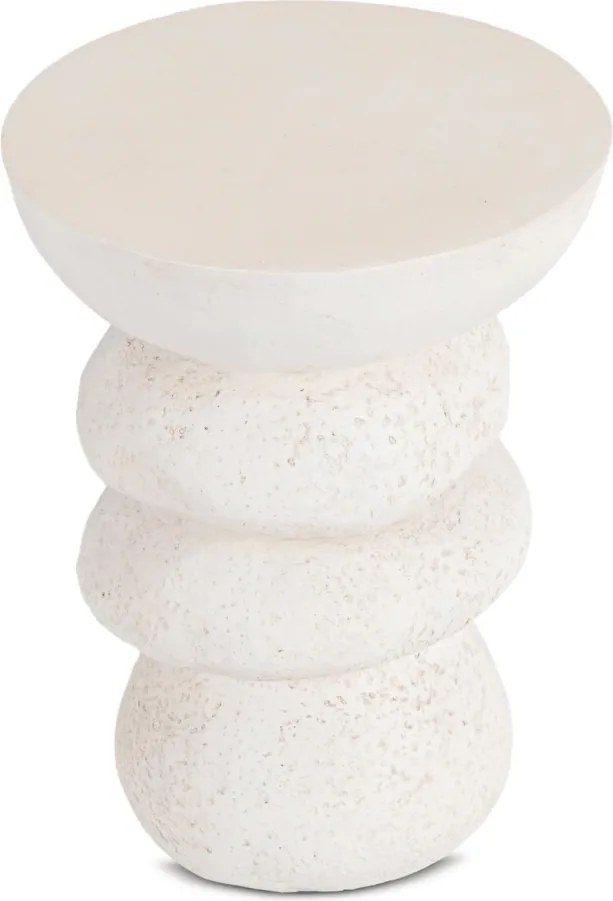 Modern kerek dohányzóasztal LIVIA 39 cm krém-bézs
