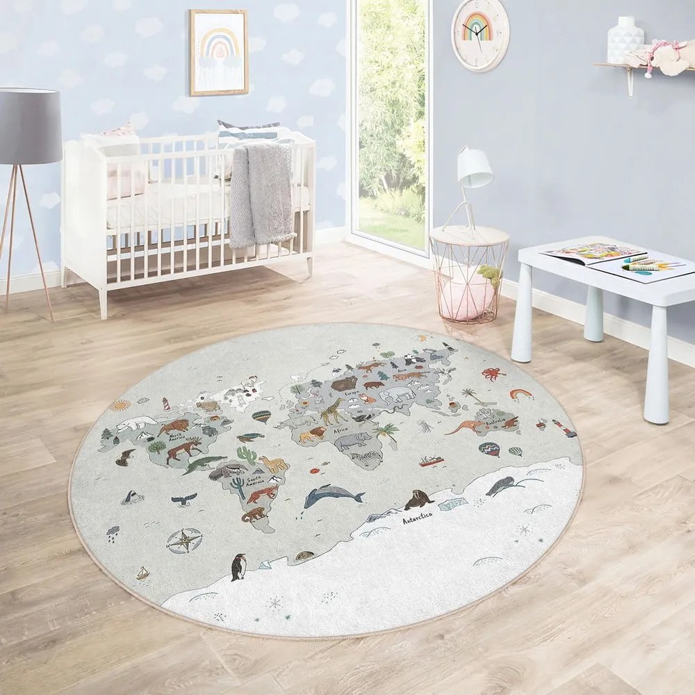Mosható gyerek játszószőnyeg ø80 cm Big World – Mila Home