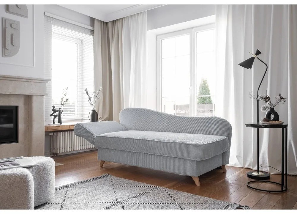 Világosszürke kordbársony heverő (bal oldali) Chic Charlotte – Miuform