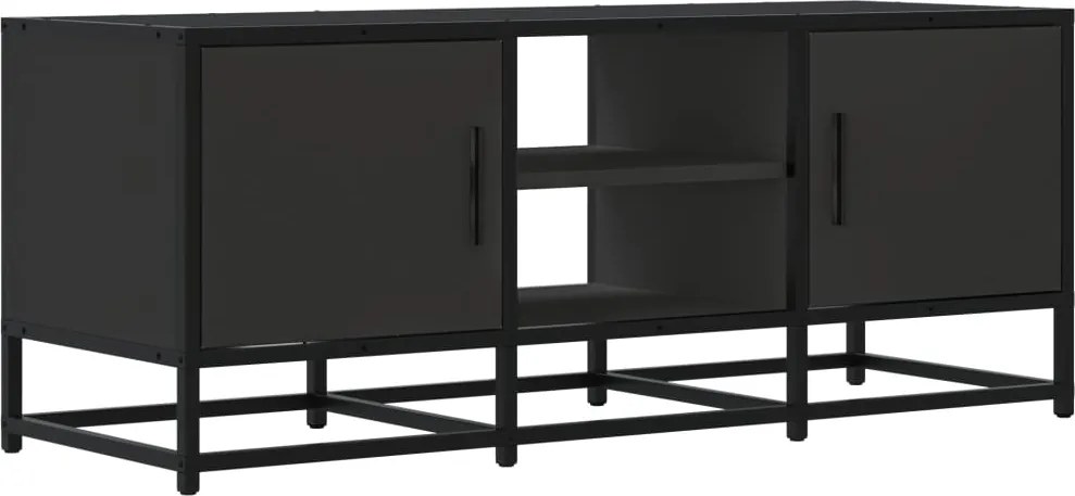 vidaXL fekete szerelt fa és fém TV-szekrény 100x35x41 cm