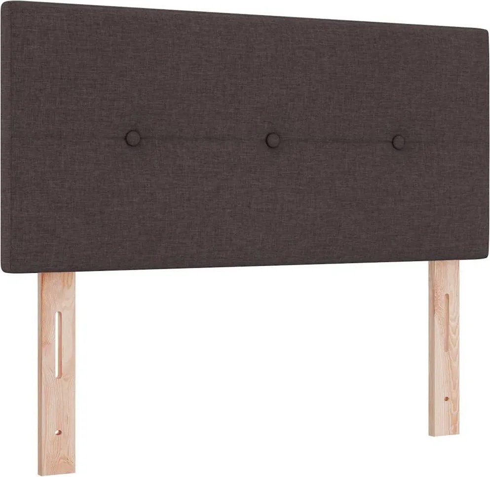vidaXL Magasságállítható ágyfej fejtámlával Sötét Barna 80 cm szövet