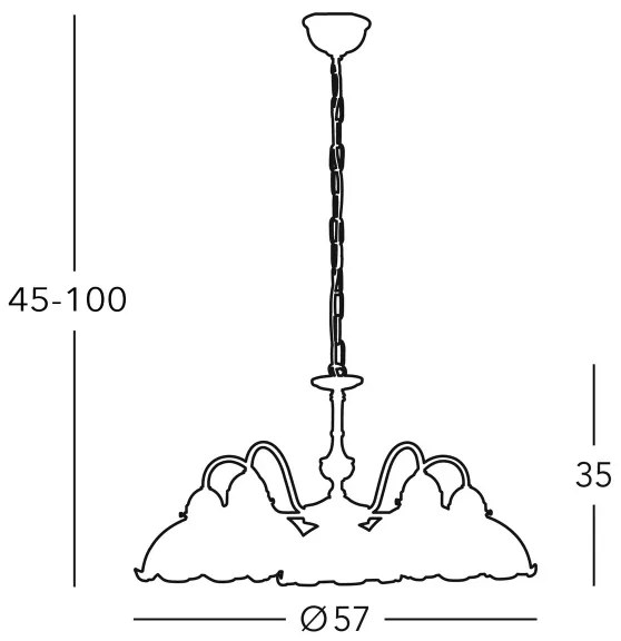 Kolarz 731.85.70 - Csillár láncon NONNA 5xE27/75W/230V