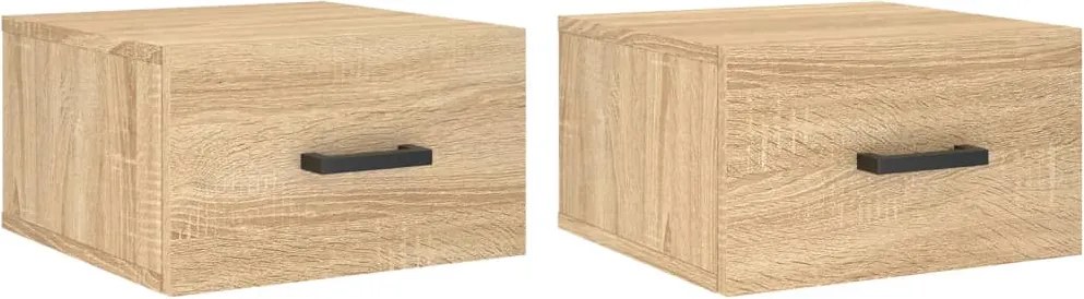 vidaXL 2 db sonoma tölgy falra szerelhető éjjeliszekrény 35x35x20 cm