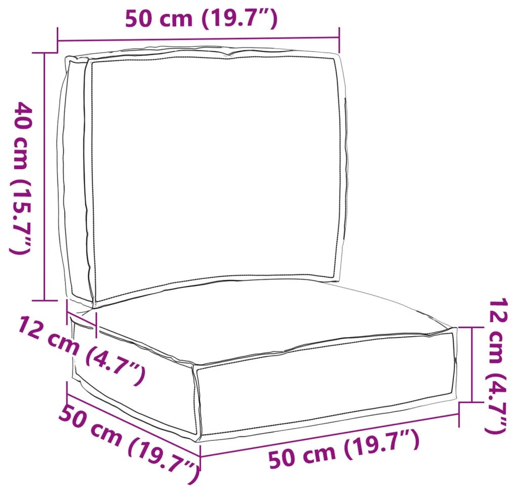 Raklap párna készlet 2 pcs Szürke 50 x 50 x 12 cm Oxford szövet