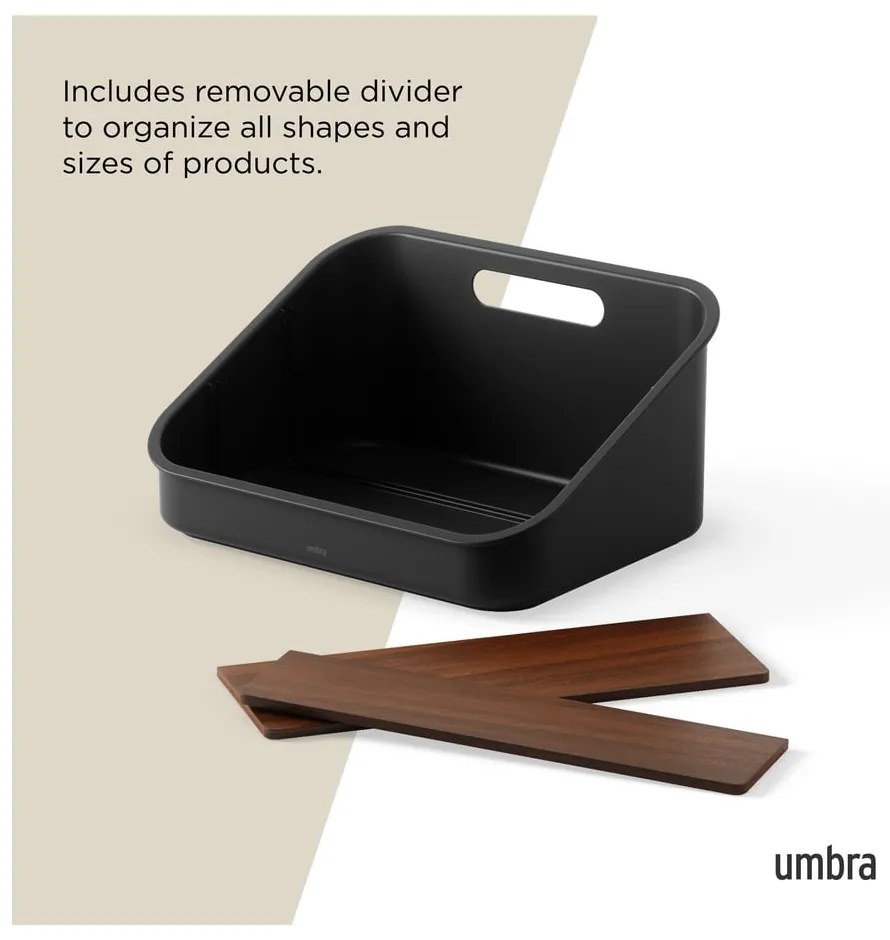 Fekete újrahasznosított műanyag fürdőszobai rendszerező kozmetikumokhoz Bellwood – Umbra