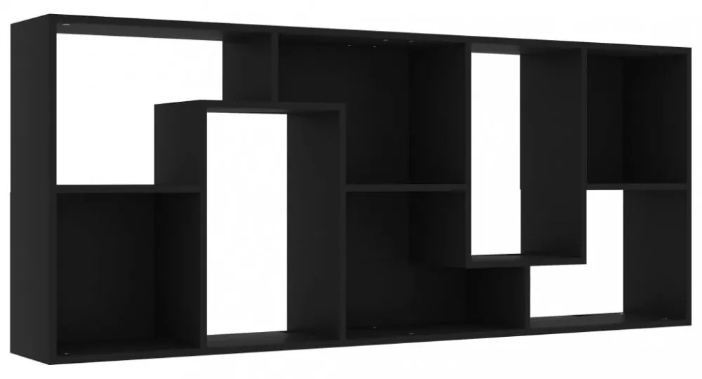 fekete szerelt fa könyvszekrény 67 x 24 x 161 cm
