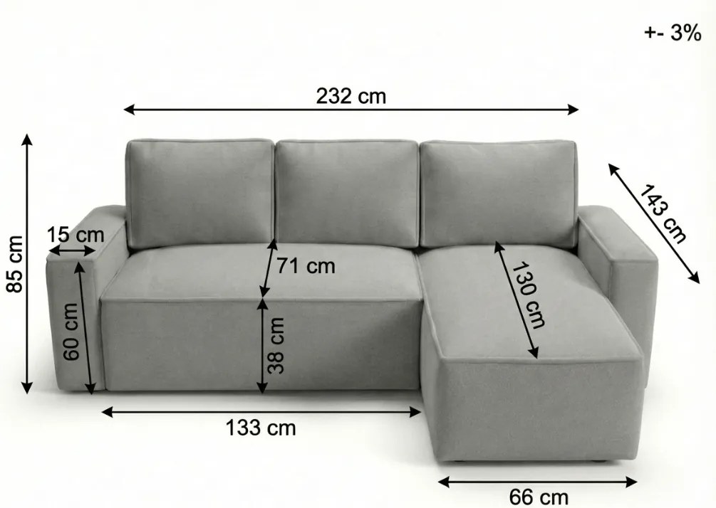 SMART BOUCLE L alakú kihúzható, megfordítható sarokkanapé 232x143 cm, sötétzöld