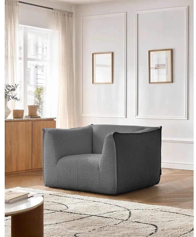 Sötétszürke buklé fotel Giorgia – Bobochic Paris