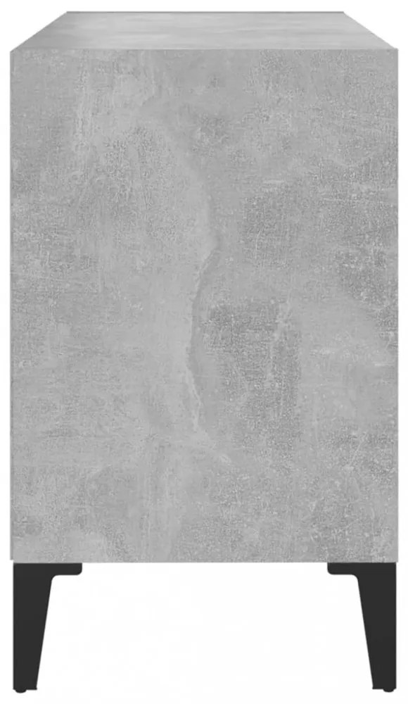 betonszürke TV-szekrény fémlábakkal 69,5 x 30 x 50 cm