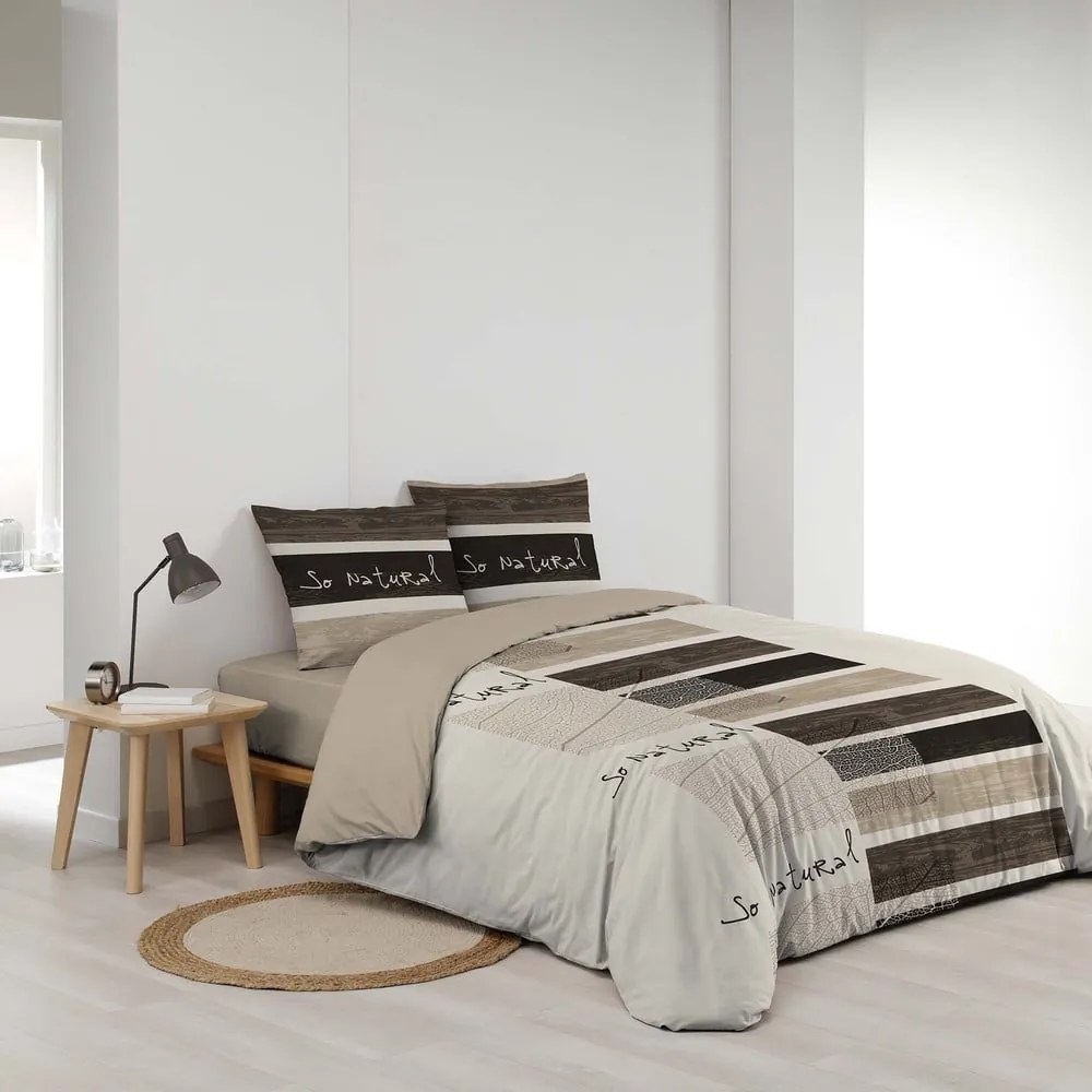 Barna kétszemélyes pamut ágyneműhuzat 200x200 cm So Natural – douceur d'intérieur