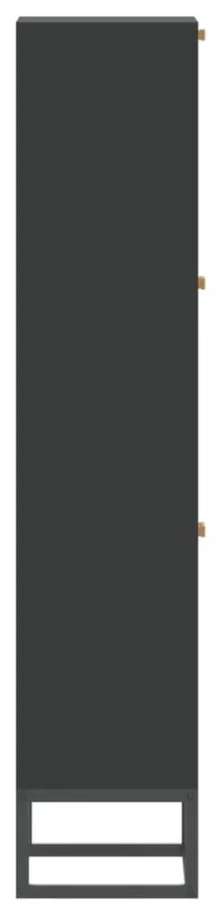 fekete szerelt fa cipősszekrény 52x25x120 cm