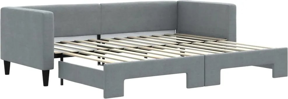 vidaXL világosszürke szövet kihúzható heverő 80 x 200 cm
