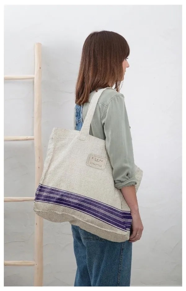 Blue Stripes szövet táska, szélesség 42 cm - Really Nice Things