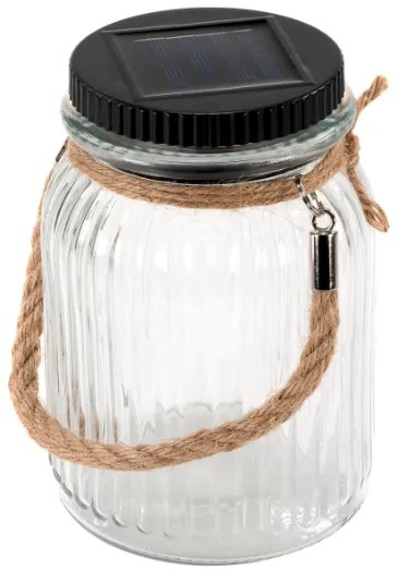 Napelemes üveg akasztóval 3 LED szolár üveg fehér