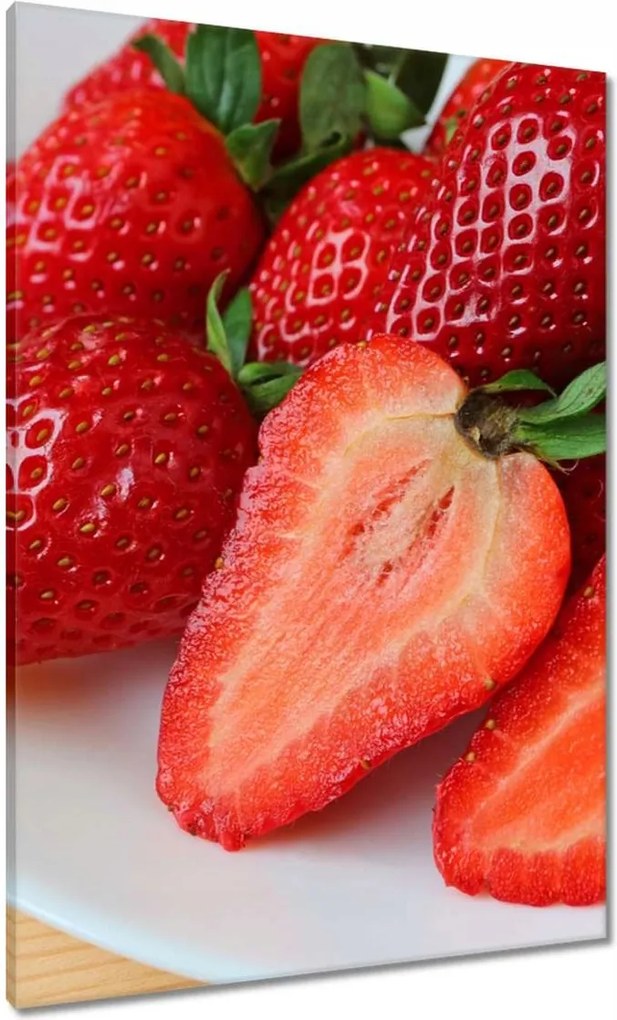 Vászonkép 70x100 Friss eper Kert