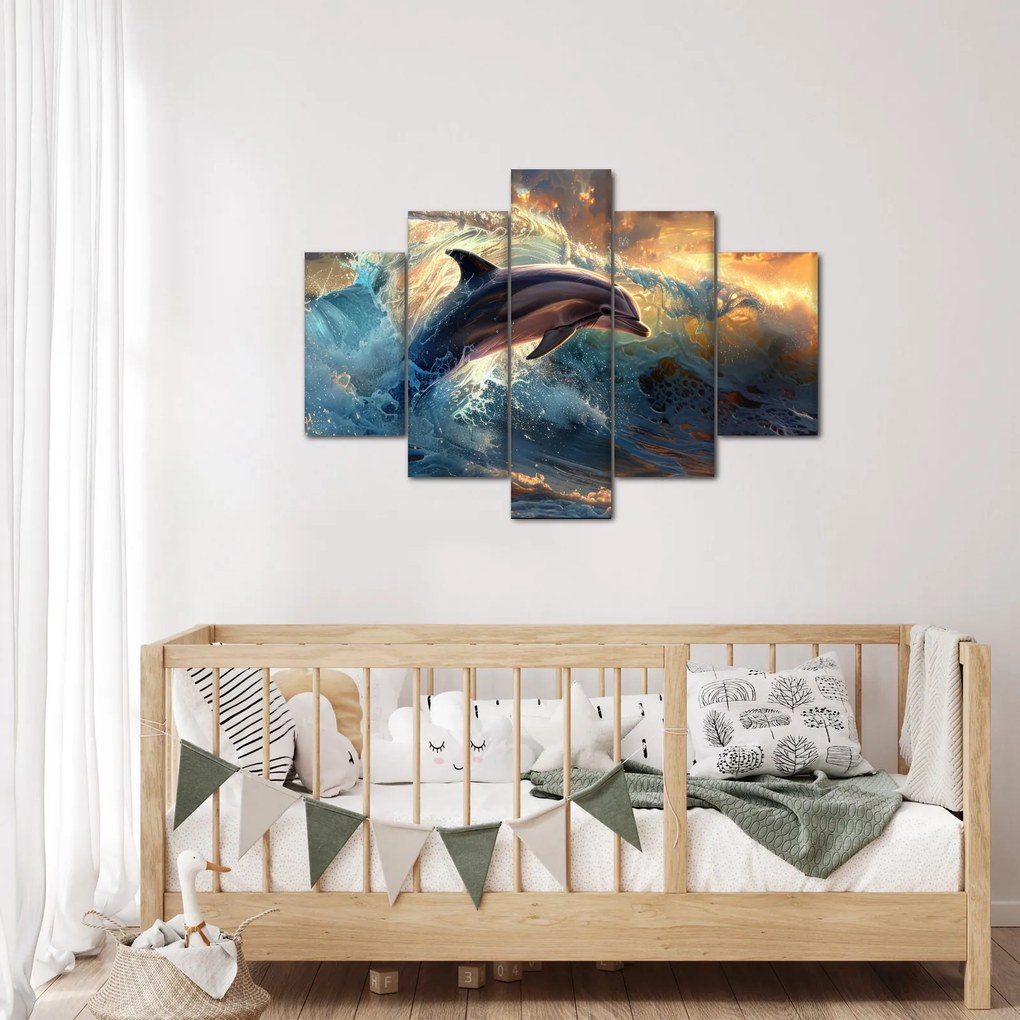 Kép - Delfin, illusztrációk (150x105 cm)