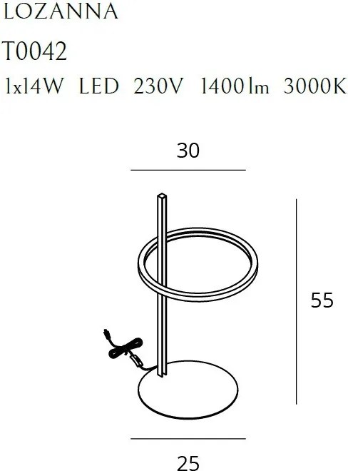 Asztali Lámpa Arany MAXLIGHT T0042