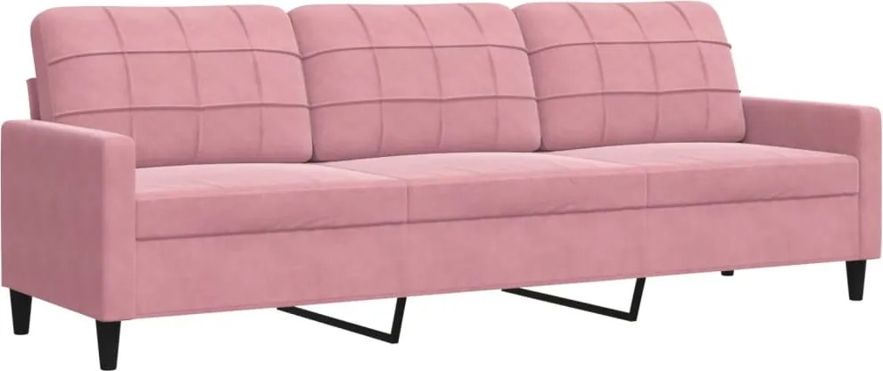 vidaXL 3 személyes rózsaszín bársony kanapé 210 cm
