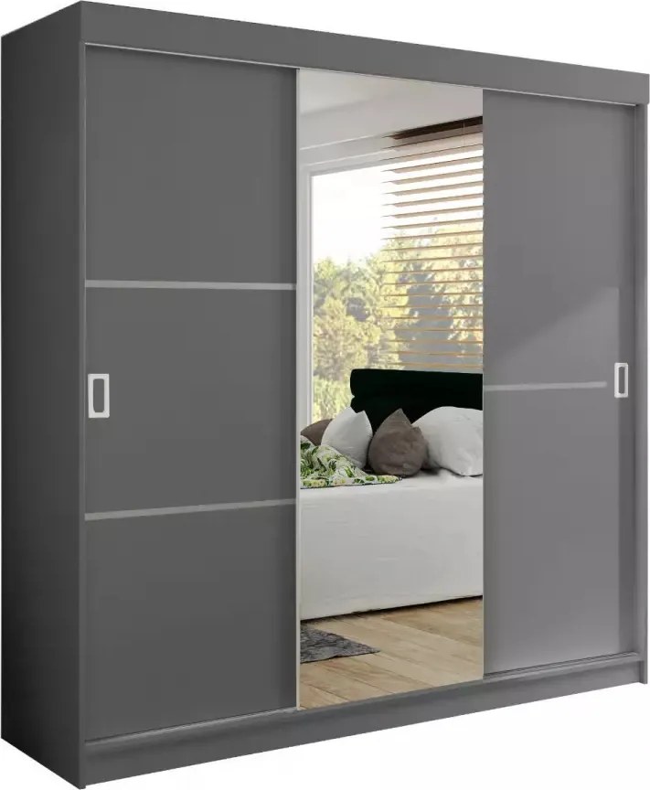 Bill 2 200 Tolóajtós Szekrény 200cm, Grafit