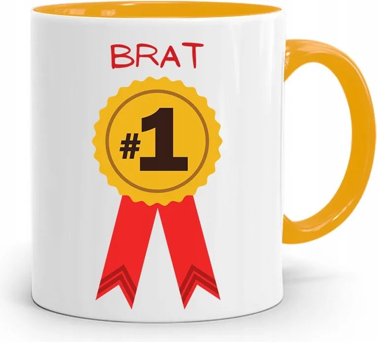 Sárga Bögre Ajándék Testvérnek Első Számú Testvér fényképes nyomattal