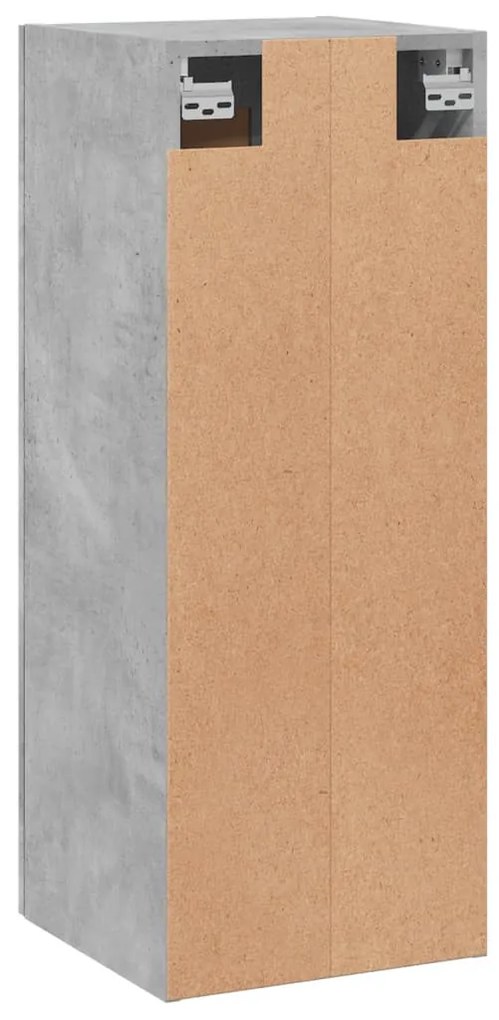 betonszürke szerelt fa fali szekrény 34,5x34x90 cm