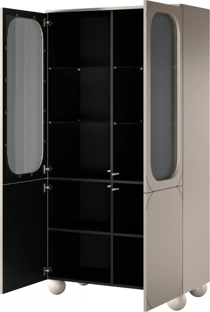 Sonatia II kétajtós vitrin 100 cm - kasmír