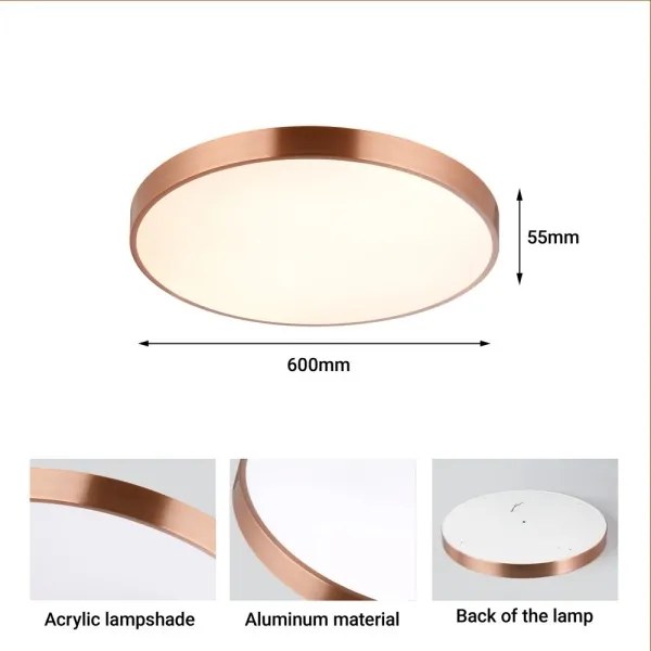 Immax NEO 07322L-LED dimmelhető mennyezeti lámpa NEO LITE SEMPLICI 60W/230V átmérő: 60 cm rézszínű + távirányítóval